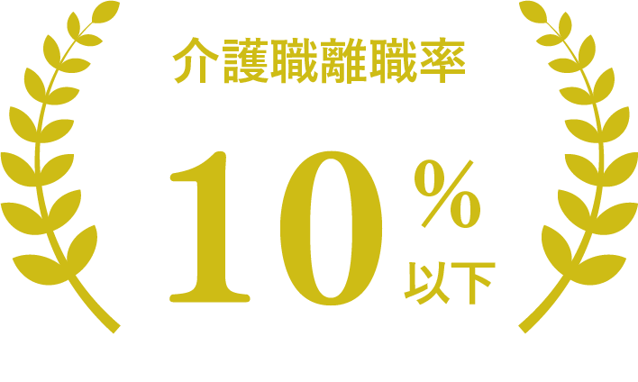 介護職離職率10％以下